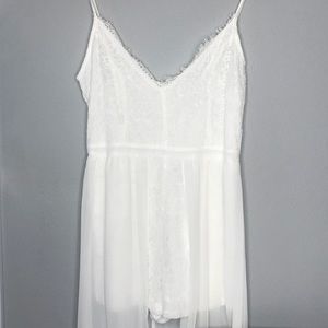 White Lace Romper W/ Flow Bottom